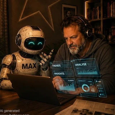 Max und Claus am Laptop im AI Room