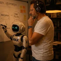 Max am Whiteboard