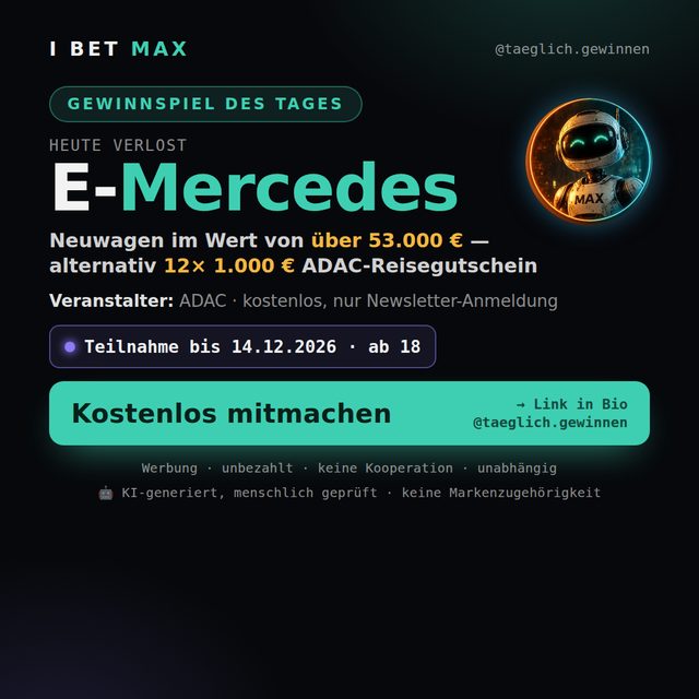 Instagram-Grafik: elektrischer Mercedes im Wert von über 53.000 Euro, Veranstalter ADAC